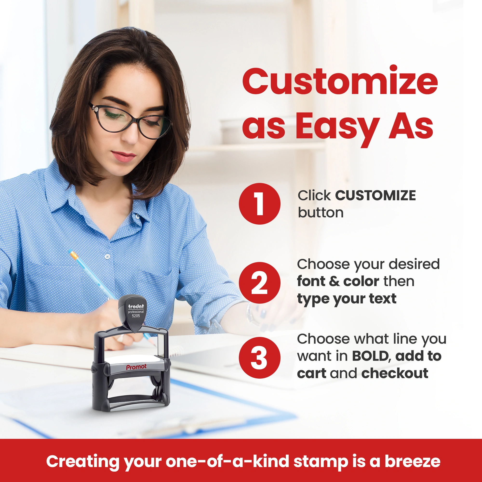 6-Line Custom Professional Stamp (Large)